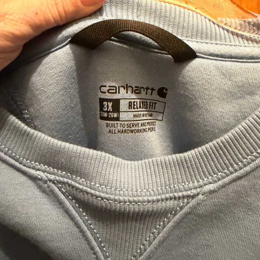Carhartt womens Light Blue Crewneck Sweatshirt hoodie plus size 3x - Picture 3 of 6